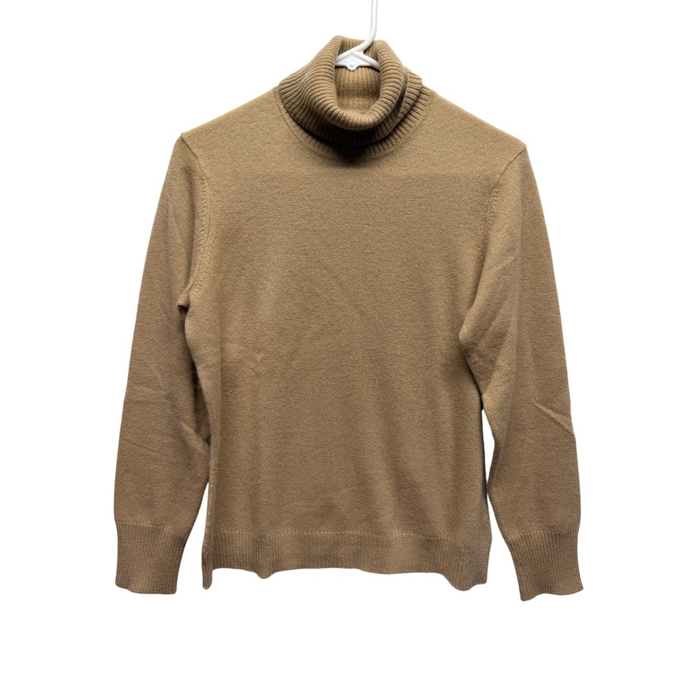 Pursuits Ltd Womens Camel Tan‎ 100% Cashmere Turtleneck Sweater Size Medium M